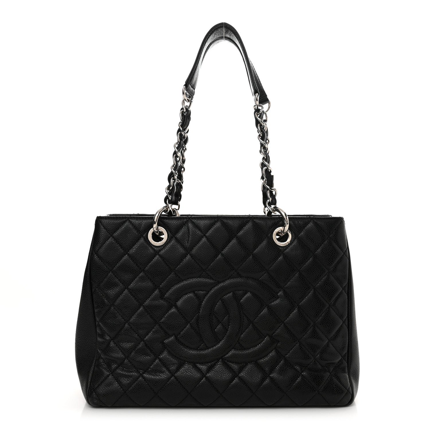 Caviar Quilted Grand Shopping Tote GST Black