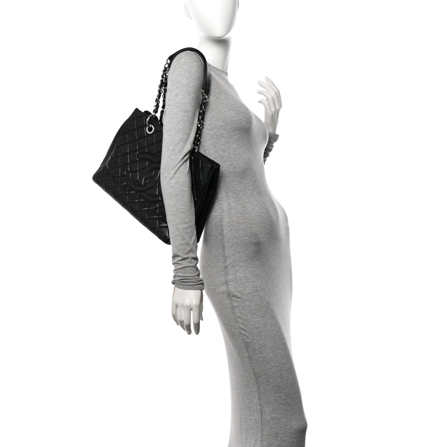 Caviar Quilted Grand Shopping Tote GST Black - Image 2