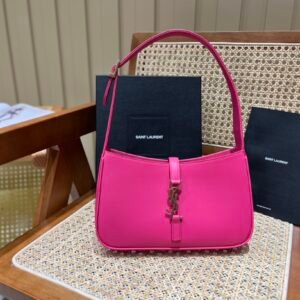 YSL Pink Gold Shoulder Bag – Elegant Underarm Hobo Style, Luxury Saint Laurent Baguette Bag