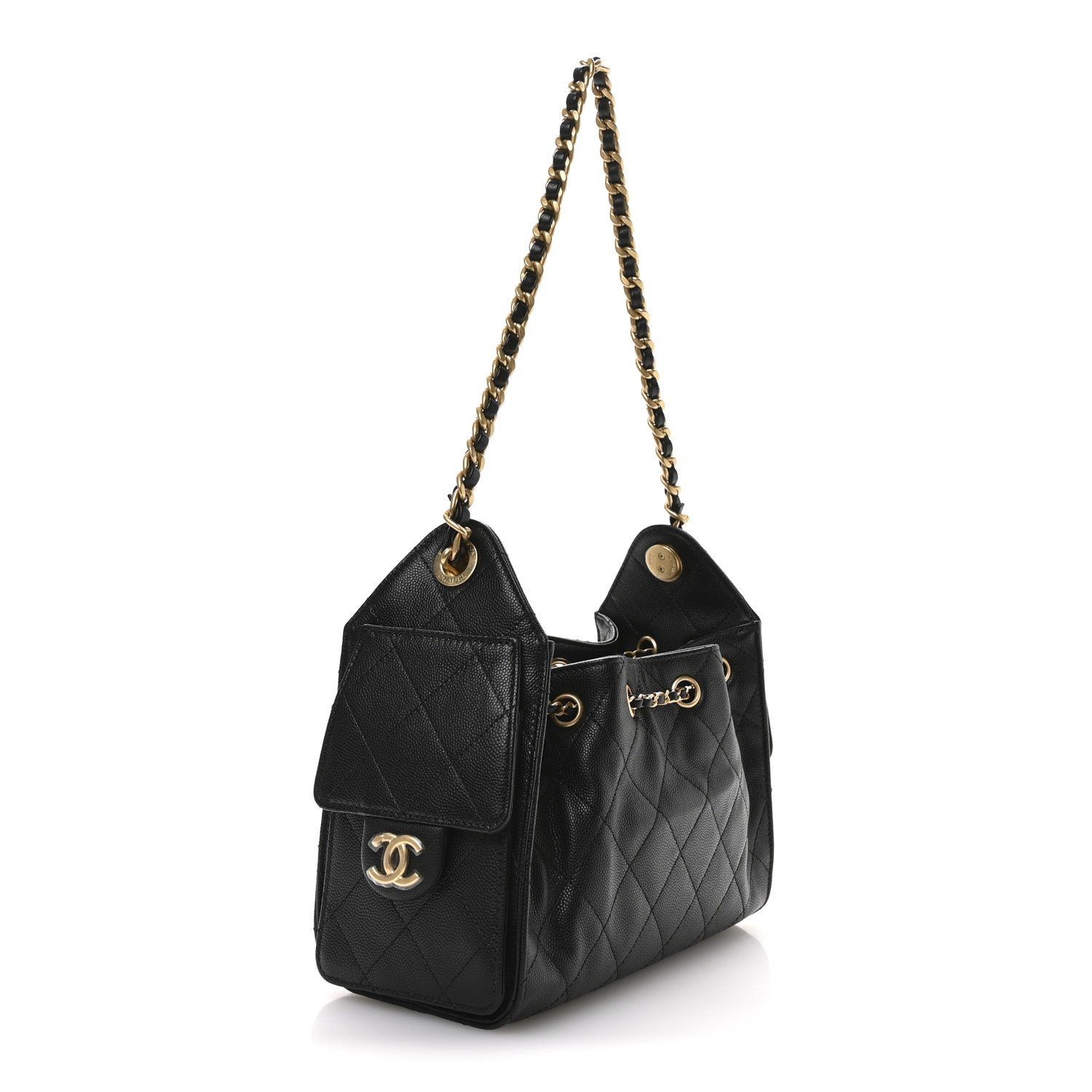 Caviar Quilted Mini Chanel 25 Handbag Black - Image 3