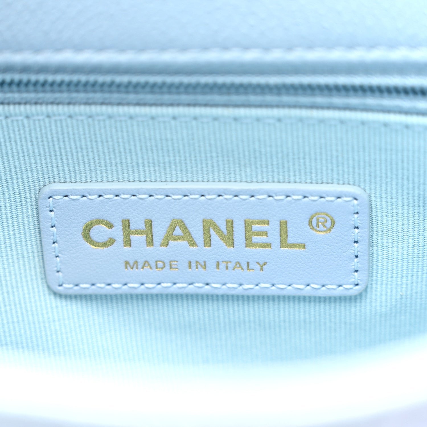 Iridescent Caviar Quilted Mini My Perfect Flap Light Blue - Image 5