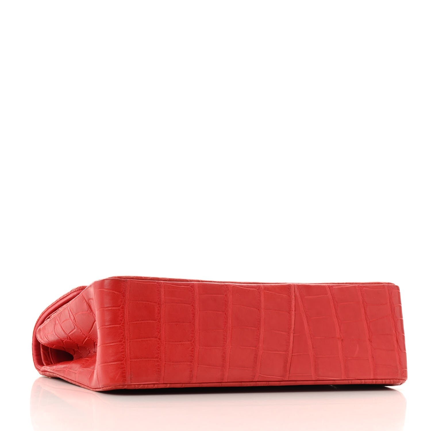 Matte Alligator Jumbo Double Flap Red - Image 4