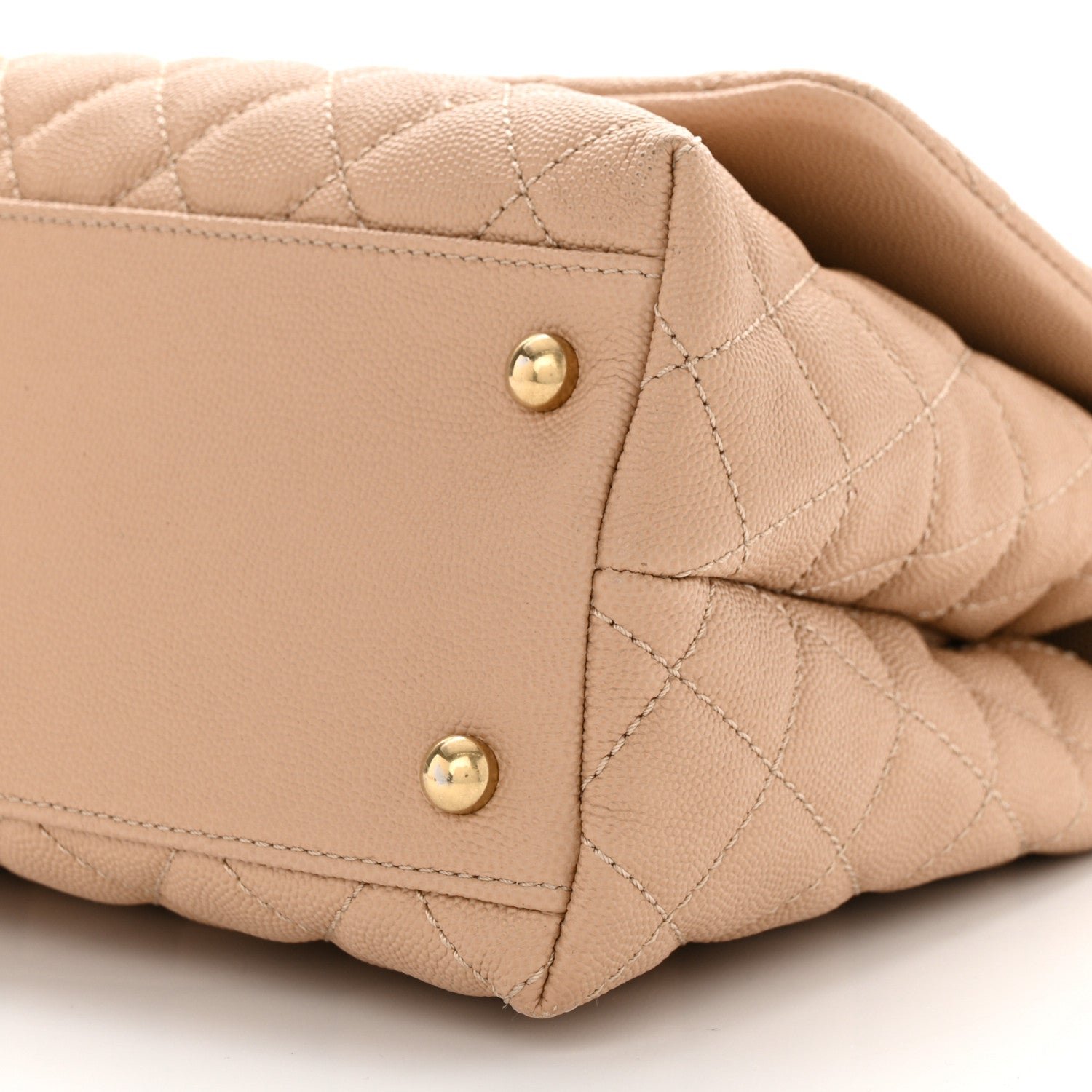 Caviar Lizard Embossed Quilted Small Coco Handle Flap Beige - Image 10