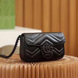 Gucci GG Marmont Mini Shoulder Bag – Black Quilted Leather Crossbody