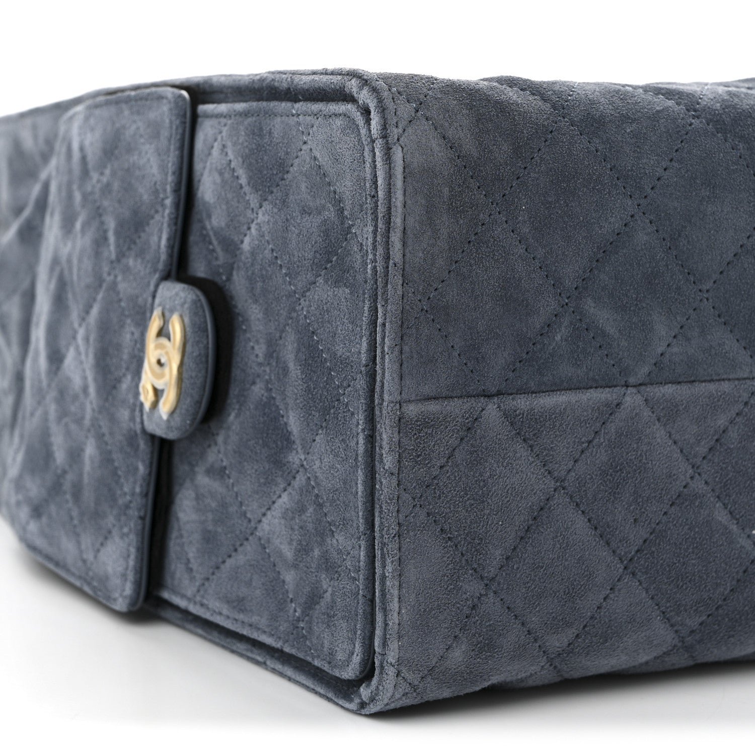 Suede Quilted Medium Chanel 25 Handbag Blue - Image 10