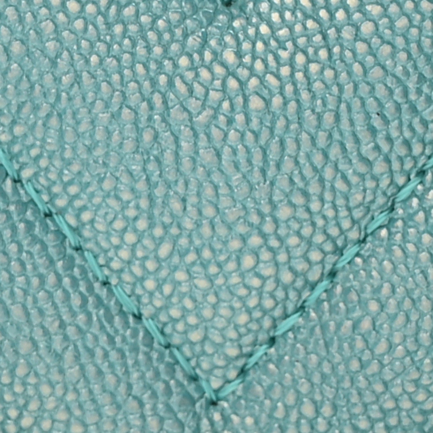 Metallic Caviar Chevron Quilted Small Statement Flap Turqouise - Image 8
