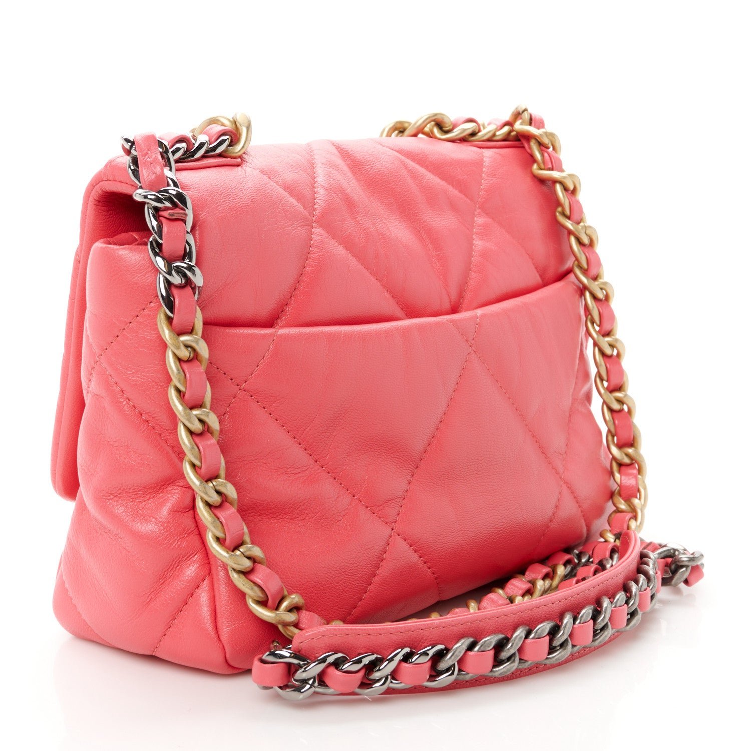 Lambskin Quilted Medium Chanel 19 Flap Dark Pink - Image 3