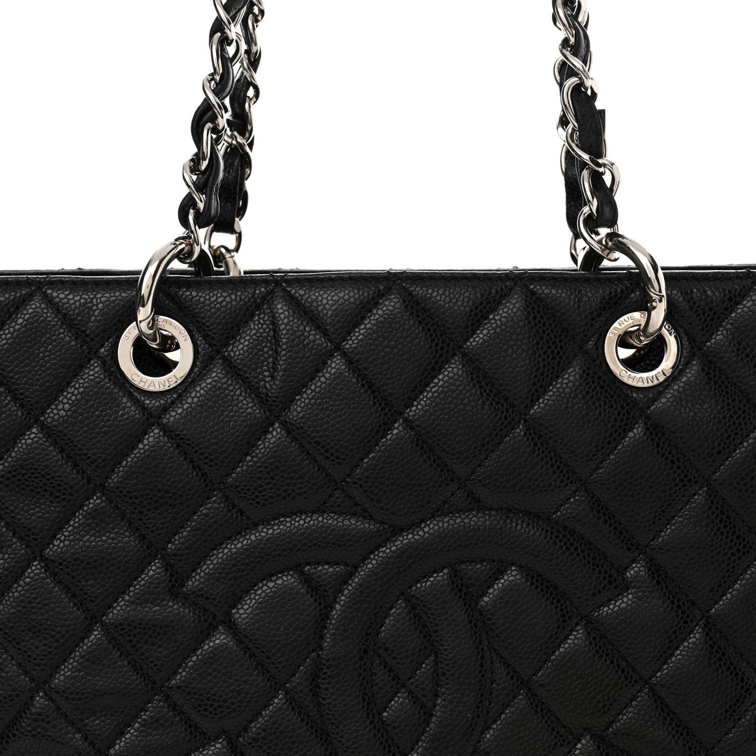 Caviar Quilted Grand Shopping Tote GST Black - Image 8