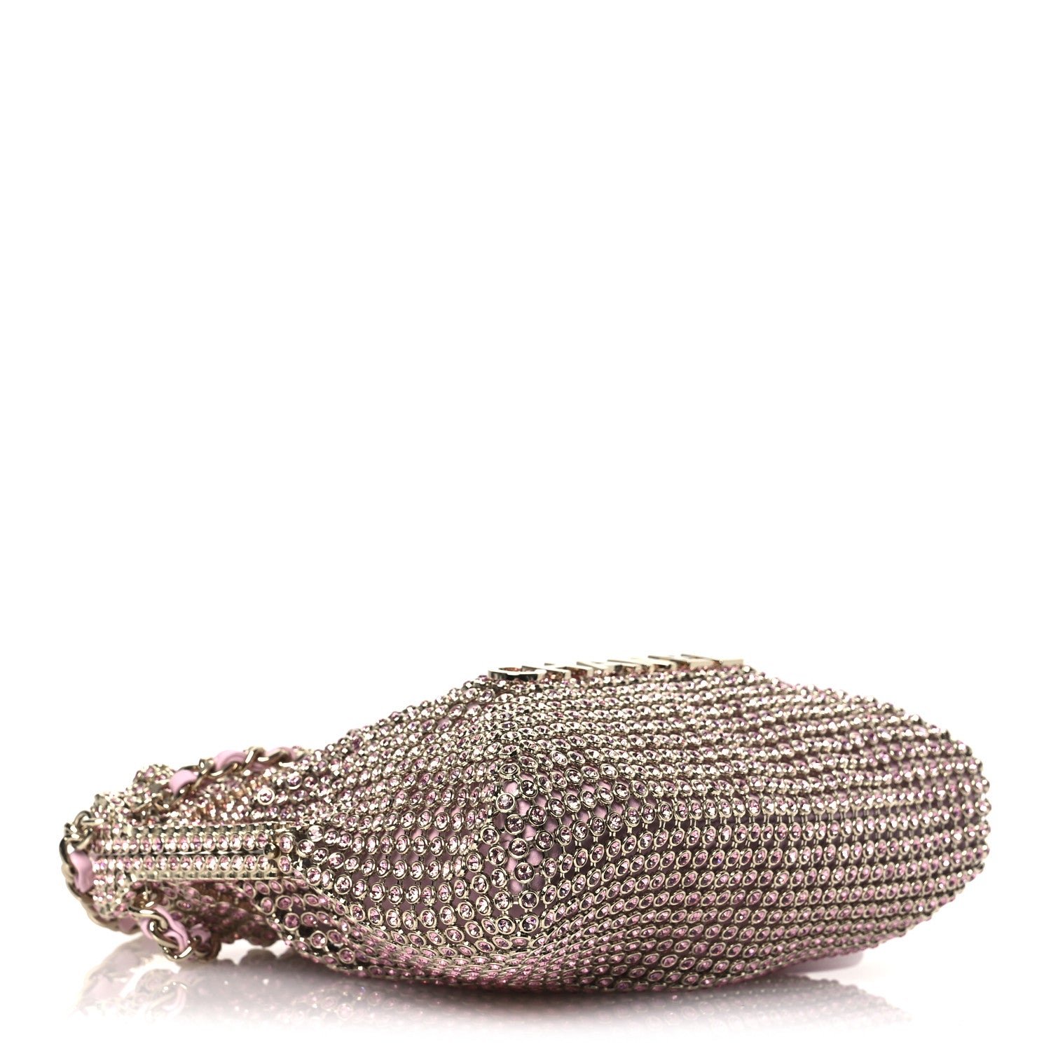 Crystal Embellished Metallic Lambskin Mini Chanel 22 Pink - Image 4