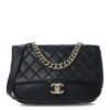 Caviar Quilted Large Studded Flap Black