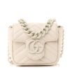 Calfskin Matelasse Monochrome GG Marmont Chain Mini Belt Bag Mystic White