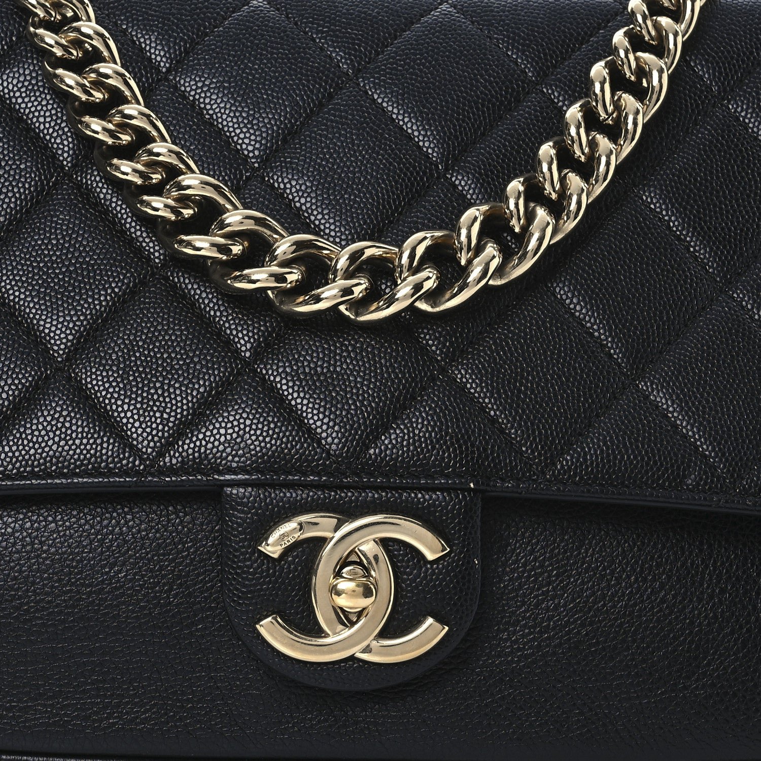 Caviar Quilted Large Studded Flap Black - Image 8