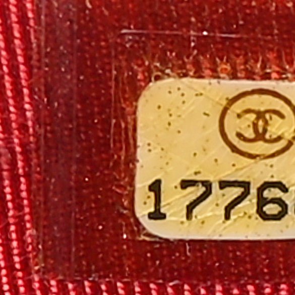 Lambskin Quilted Wallet On Chain WOC Red - Image 8