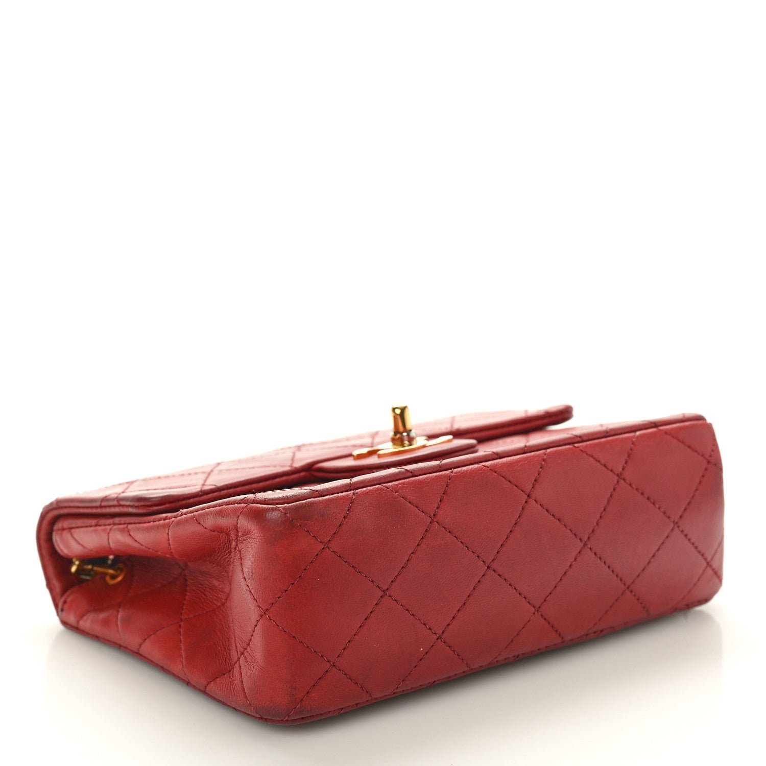 Lambskin Quilted Mini Square Flap Red - Image 4