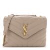 Calfskin Y Quilted Monogram Small Loulou Chain Satchel Taupe