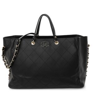 Bullskin Stitched Large Shopping Bag Black