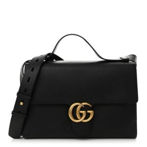 Calfskin GG Marmont Messenger Bag Black