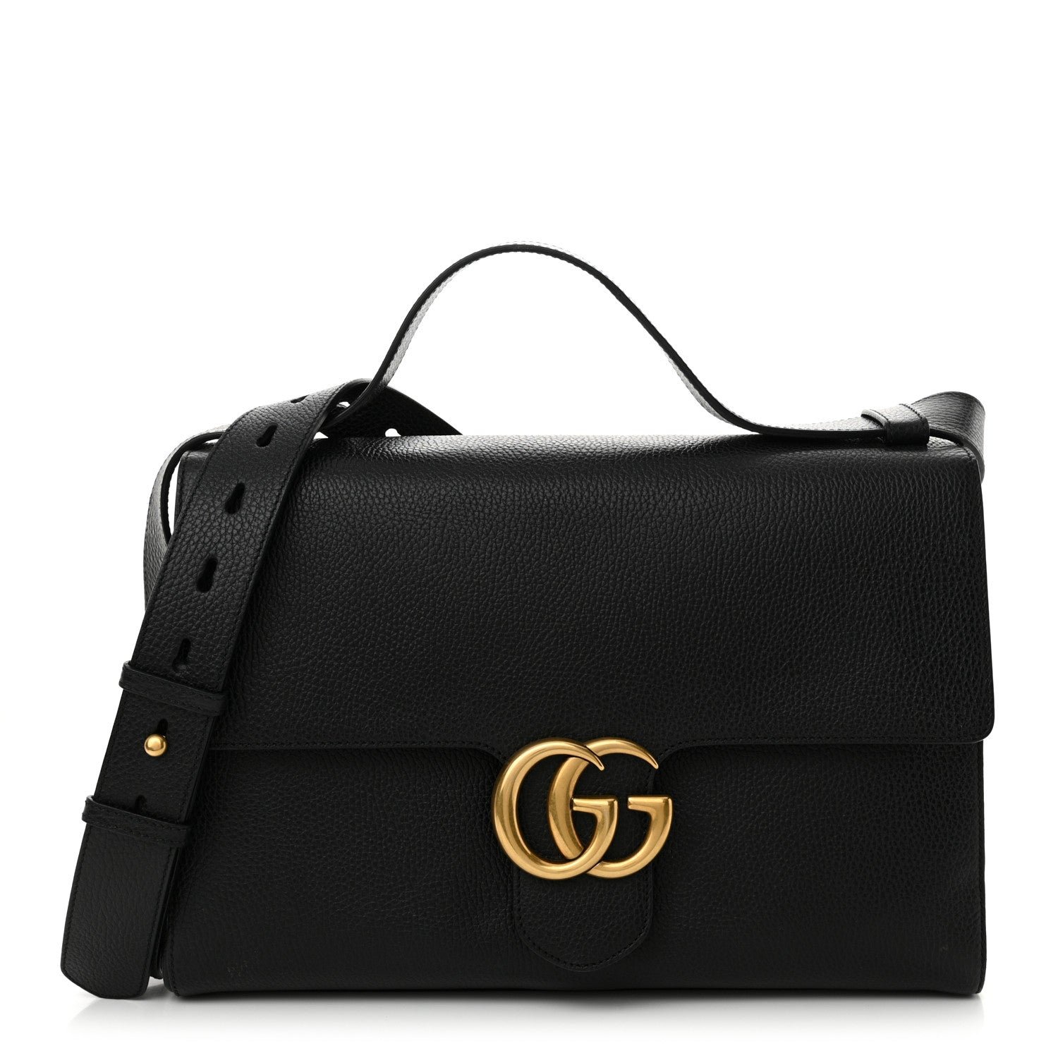 Calfskin GG Marmont Messenger Bag Black