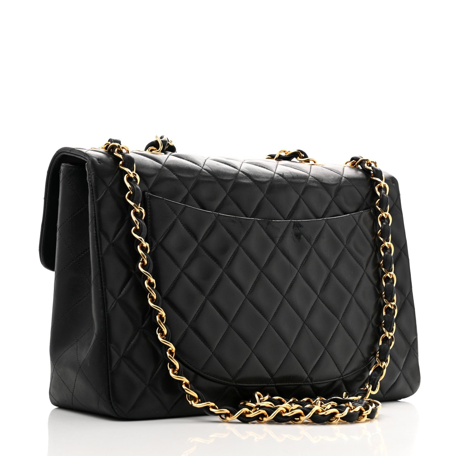 Lambskin Quilted XL Jumbo Single Flap Black - Image 3