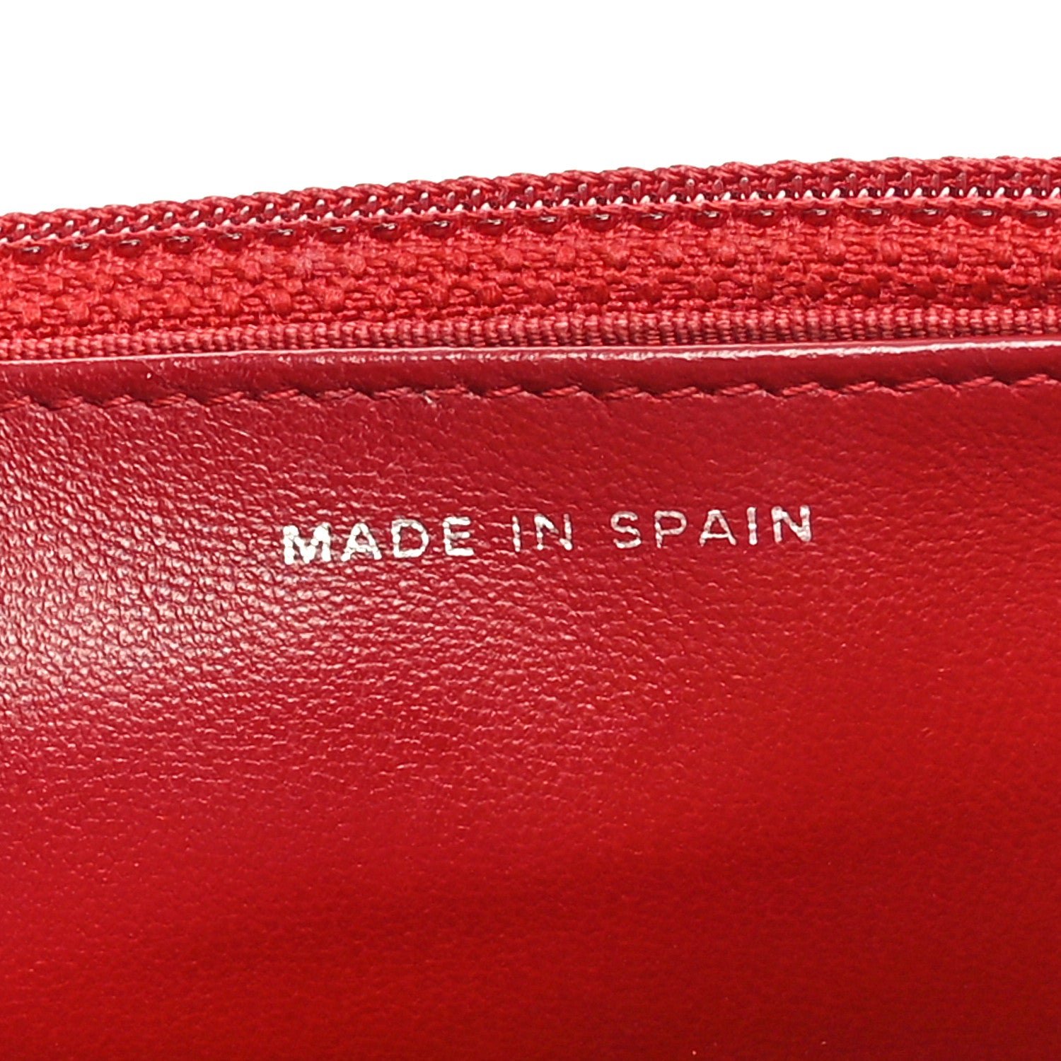 Lambskin Quilted Wallet On Chain WOC Red - Image 7