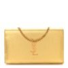 Metallic Calfskin Monogram Chain Wallet Gold