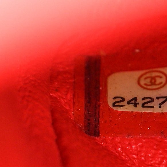 Caviar Chevron Quilted Medium Double Flap Red - Image 7