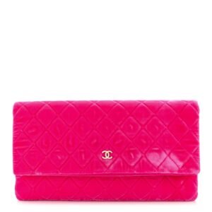 Velvet Quilted CC Beauty Clutch Pink